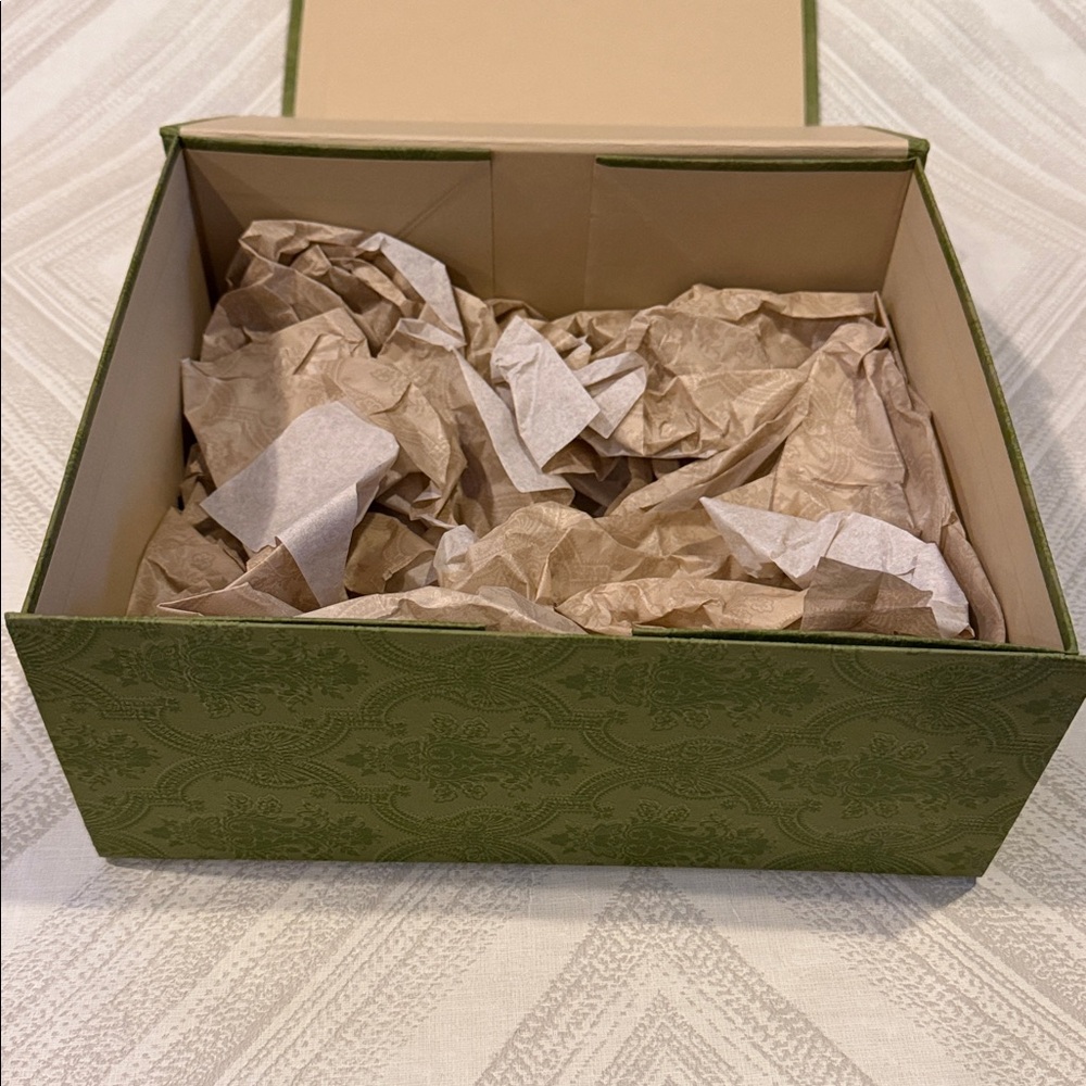 Gucci Olive Green Embossed Rectangular Empty Box … - image 3